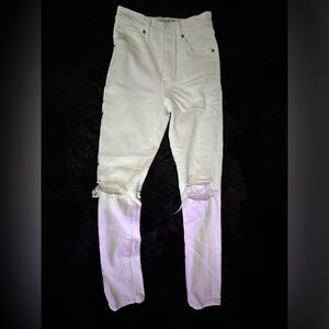 White high rise abercrombie and fitch jeans